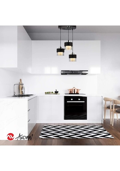 Avonni Av-60193-3t-bsy Siyah Boyalı Modern Avize E27 Metal Cam 40cm Çok Renkli