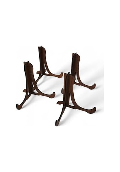 Tabak Ve Süs Levhaları Gerçek Ahşap 4&apos Lü Teşhir Ayağı 10 Cm X 10 Cm Stand