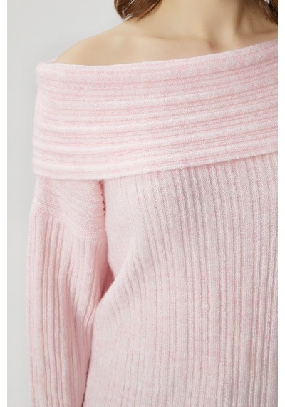 Ritnice Kadın Perla Sof Pembe Yumuşak Dokulu Kazak Softpembe