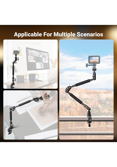 22 "sihirli Kol W Masa C Kelepçe, Mic Boom Kol Eklemli Üstten Kamera Dağı 1/4 "3/8" Arrı İçin Konular, Telefon Mikrofon Webcam Eylem Kamera Video Işık İçin Masaüstü Standı Tutucu Ua057