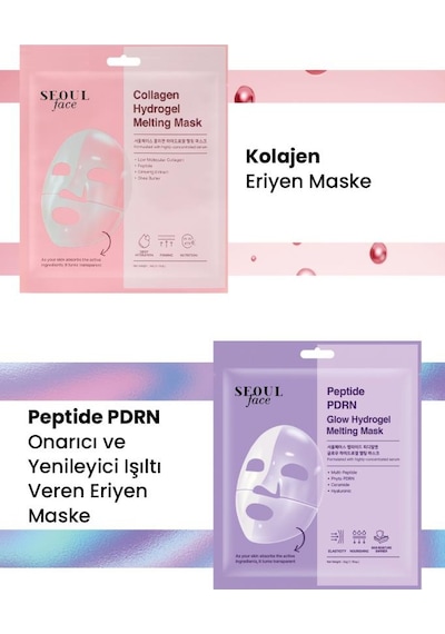 Dermal Kolajen Ve Pirinç Nemlendirici Onarıcı Eriyen Maske Seti Kore Maske Seti 34 Gr.