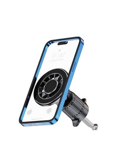 Araç İçi Telefon Tutucu Magnetik 360 Derece Oynar Başlıklı Havalandırma Çengel Takma Tasarım Yc-19 Siyah