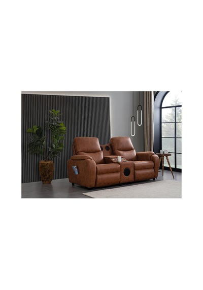 Babil İkili Sinema Koltuğu Rehome İkili Koltuk 205x97x110 Cm Kahverengi