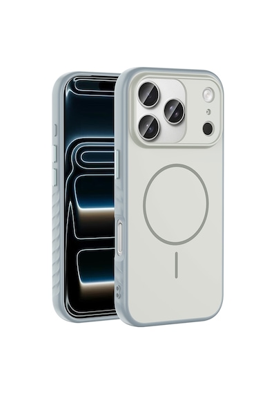 Apple Uyumlu iPhone 17 Pro Max Kılıf M-safe Şarj Özellikli Zore Tea Kapak - Gümüş Gümüş