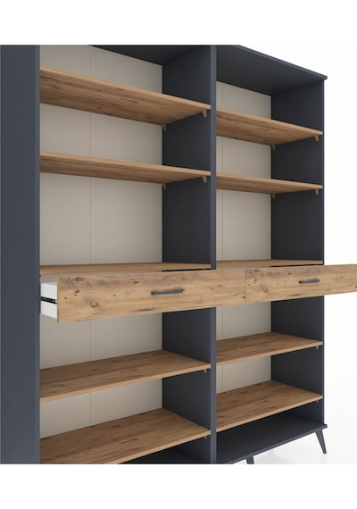 Hyperion Gardrop 10 Raflı 2 Çekmeceli 176x44x221 Antrasit-çam Beyaz Hyperion Gardrop 10 Raflı 2 Çekmeceli 176x44x221 Antrasit-çam Beyaz