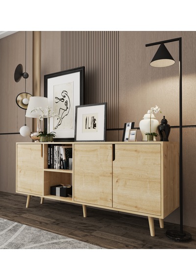 Latina Modern Konsol 3 Kapaklı 180 Cm Safir Meşe Safirmeşe