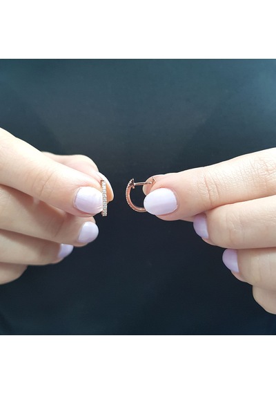 Lova Pırlantalı Oval Halka Küpe -  3010022