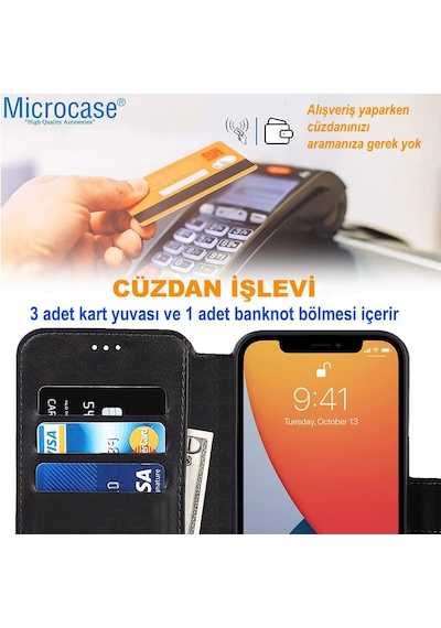 Oneplus 13 Cüzdanlı Ve Standlı Kapaklı Deri Kılıf Siyah Al4232