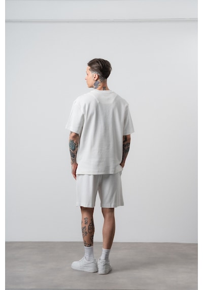 Erkek Countryman Nakışlı Regular Fit T-shirt Şort Takım Ekru