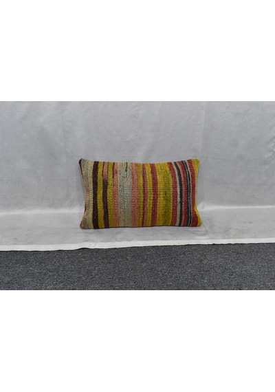 Zehra Abla Halı Yeni El Dokuma Dekoratif Lumbar Kilim Kırlent Yastık Kılıfı 6125