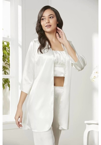 Pierre Cardin Kadife Saten 3'lü Pijama Takım 2075 001