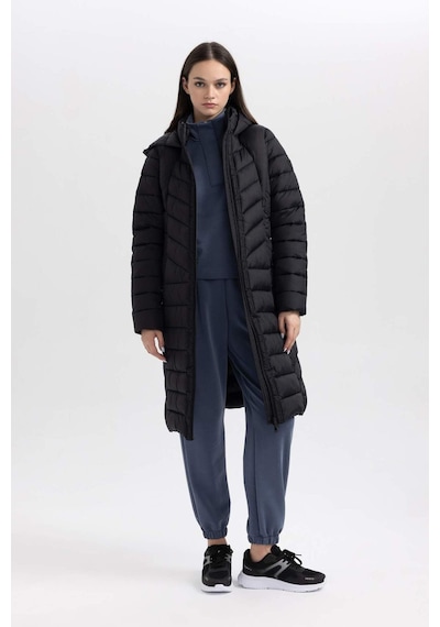 DeFactoFit Su İtici Uzun Şişme Mont Parka Kapüşonlu Slim Fit Dar Kesim Kapitoneli Fermuarlı Cepli A1556AX24WNBK81 Siyah DeFactoFit Su İtici Uzun Şişme Mont Parka Kapüşonlu Slim Fit Dar Kesim Kapitoneli Fermuarlı Cepli A1556AX24WNBK81 Siyah