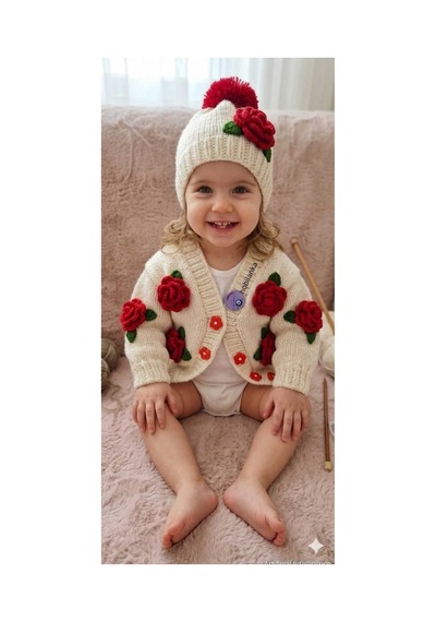 El Örgüsü Bebek Hırka Hobilankahandmade