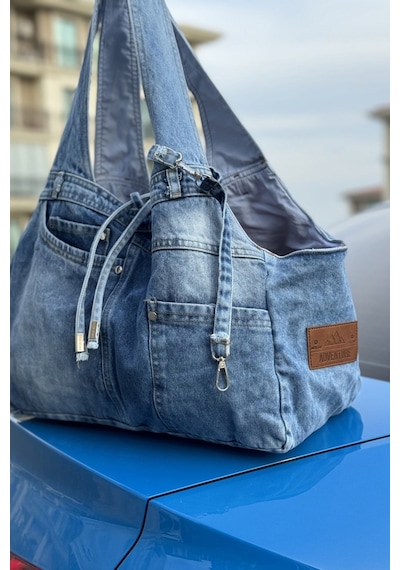 Salya Store Yeni Jean Köpek Taşıma Çantası Küçük Irklar