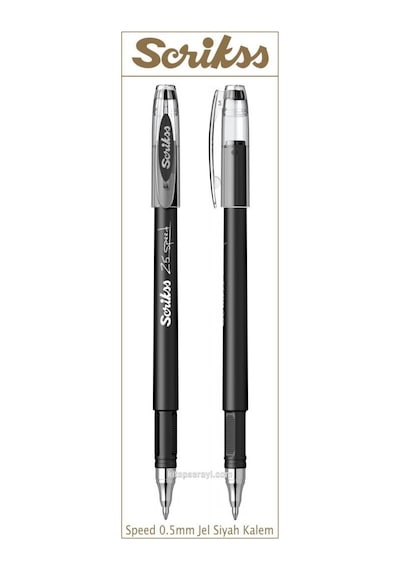 Scrikss Speed 0.5 Mm Siyah Tükenmez Jel Kalem