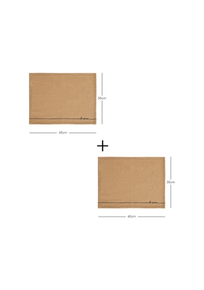 2 Adet Jüt Dream Baskılı Sofra Sunum Tabak Altlığı Supla Amerikan Servisi 45 x 35 CM Bej