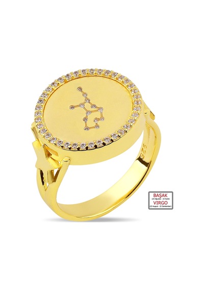 Kuyumcudukkanı Zirkontaşlı"başak Burcu"yüzük-10433-g-vırgo 14 Gold