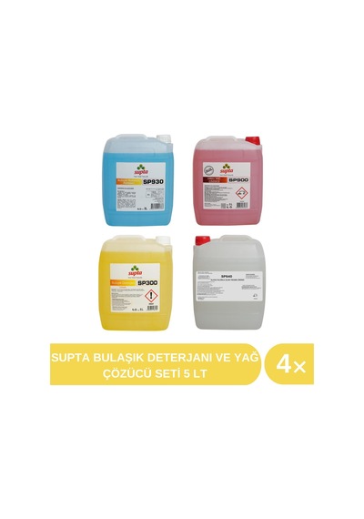 Supta Bulaşık Deterjanı ve Yağ Çözücü Seti 4 x 5 L