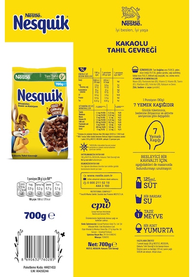 Nestle Nesquik Çikolatalı Kahvaltılık Gevrek 700 G