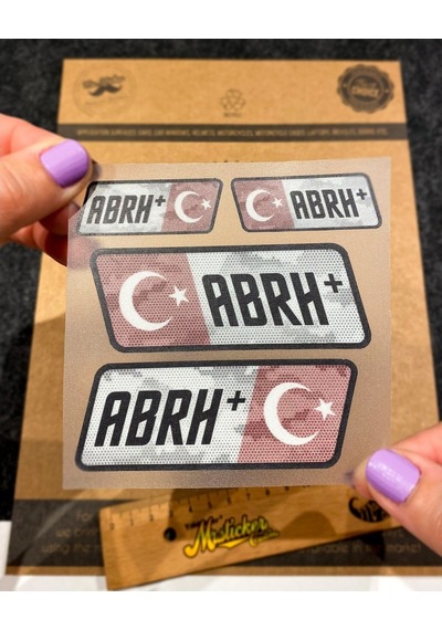 Mr.Sticker-Bt17 Reflektif Ab Rh Pozitif (+) Kan Grubu Etiket Seti