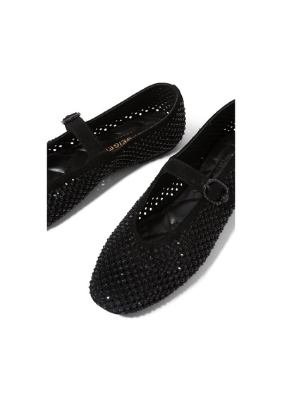 Kurt Geiger Mayfair Süet Kristal Taşlı Lüks Tasarım Kadın Babet Siyah
