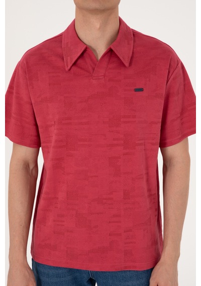 U.S. Polo Assn. Erkek Comfort Fit Kaçık Yaka Vişne Tişört 50303224-VR223