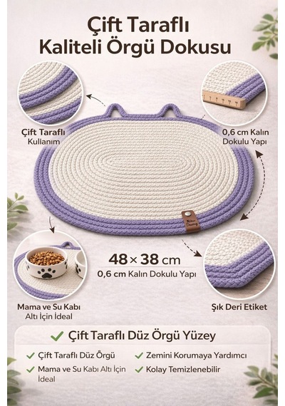 Kedi Ve Köpek Mama Ve Su Kabı Paspası