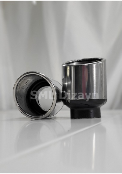 90lık Kesik Tekli Egzoz Ucu. 90mm Krom Egzoz Başlığı. Egzos Ucu
