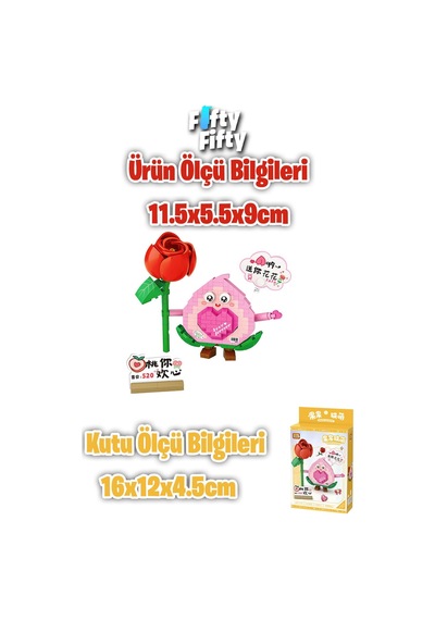 Loz Micro Block Serisi Sevimli Çiçek 330 Parça Oyuncak Yapım Seti Fflz-8818