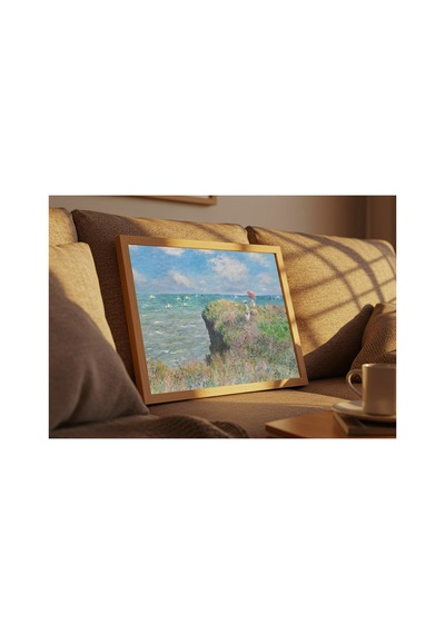 Monet Pourville'de Yamaç Yolu Çerçevesiz Poster 21x30 Cm A4 Tablo Empresyonist Duvar Dekoru