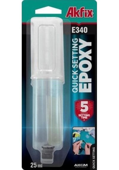 Akfix E340 Epoxy Hızlı Yapıştırıcı Şırıngalı 25Ml (553109324)