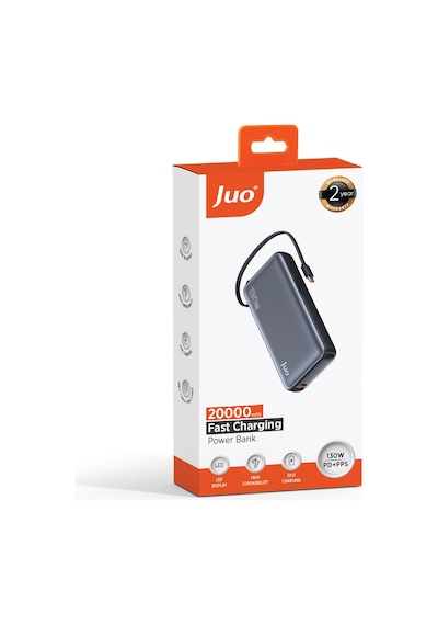 Juo JLP2130 20000 Mah 130w Led Ekranlı Usb-a + Type-c Kablolu Powerbank