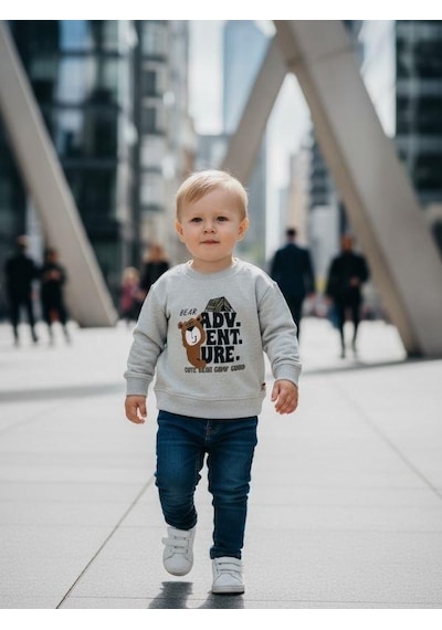 Zekids Erkek Bebek Ayıcık Desenli İnce Uzun Kollu T-shirt-16346 Mint