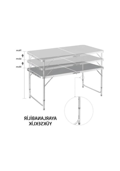 Katlanır Kamp Masası, 120 Cm Boyutunda Ve Kullanışlı Tasarım Abanoz - Beyaz Katlanır Kamp Masası, 120 Cm Boyutunda Ve Kullanışlı Tasarım Abanoz - Beyaz