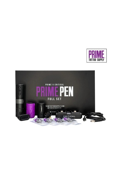 Prime X Critical Pen Wireless 3.5mm Stroke Full Set - Çift Batarya Kablosuz Dövme Makinesi Seti