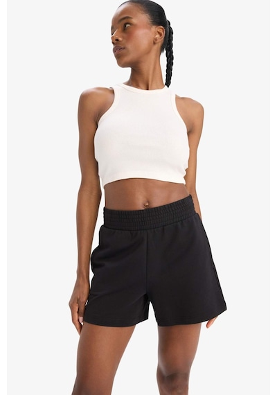 DeFactoFit Oversize Geniş Kalıp Kısa Paça Sporcu Şort C6135AX25SMBK81 Siyah