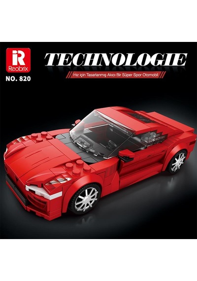 Reobrix Luxury Sedan Car Tesla Model S 820 Brick Yapım Seti