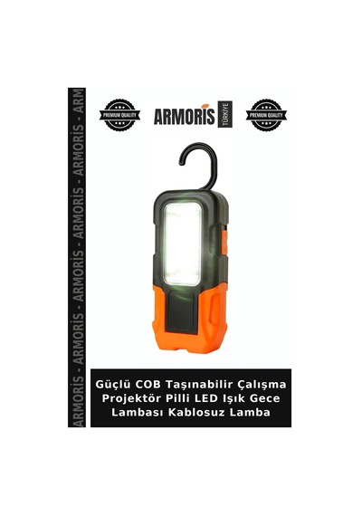 Güçlü Cob Taşınabilir Çalışma Projektör Pilli Led Işık Gece Lambası Kablosuz Lamba