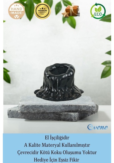 Mumluk Şamdan Tealight Mum Uyumlu Küçük Erimiş Mum Model - Siyah