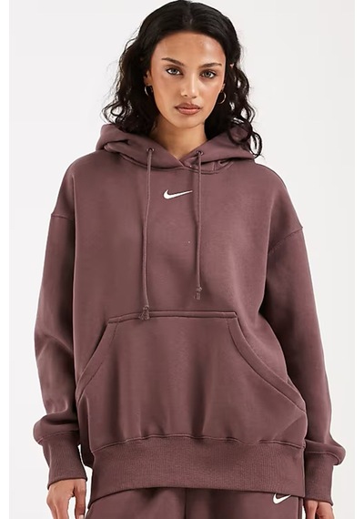 Nike Mini Swoosh Oversized Hoodie Purple Hoodie Bol Kesim Kapüşonlu Sweatshirt Mor