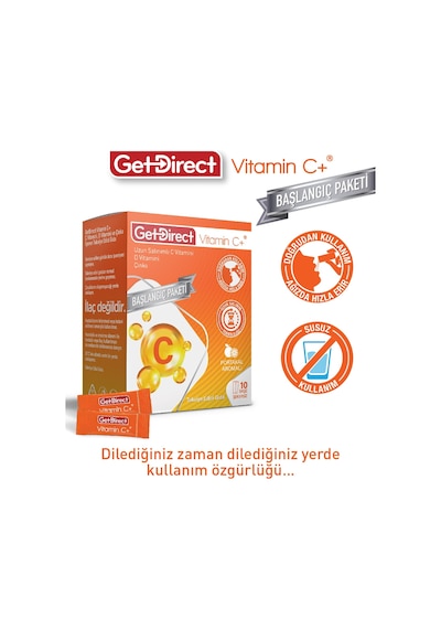 Vitamin C+ 1000 Mg C Vitamini, D Vitamini, Çinko 10 Saşe Uzun Salınımlı C Vitamini, Susuz Kullanım