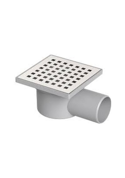 Krom Yer Süzgeci Klapeli 10 X 10 Cm Ø 50 Plastik Çerçeve Yandan Çıkış Yer Sifonu Beyco