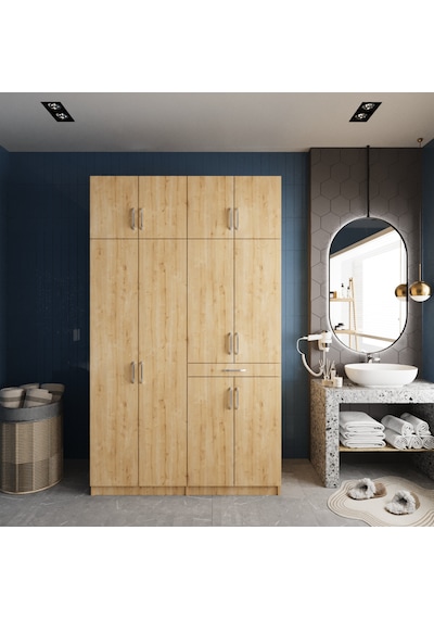 Modena Çamaşır Ve Kurutma Makinesi Dolabı Banyo Dolabı Meşe Meşe Modena Çamaşır Ve Kurutma Makinesi Dolabı Banyo Dolabı Meşe Meşe