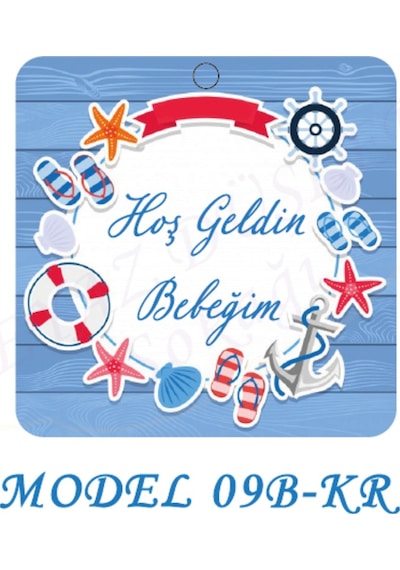 Beyazdüşlersokağı Şekilli Etiket (25 Ad) Bebek Süsü,Doğum Günü,Denizci (Etk-09B)