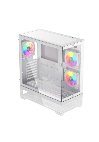 Havit CF925 3 Rgb Fanlı Tamperli Cam Oyuncu Bilgisayar Kasası Beyaz