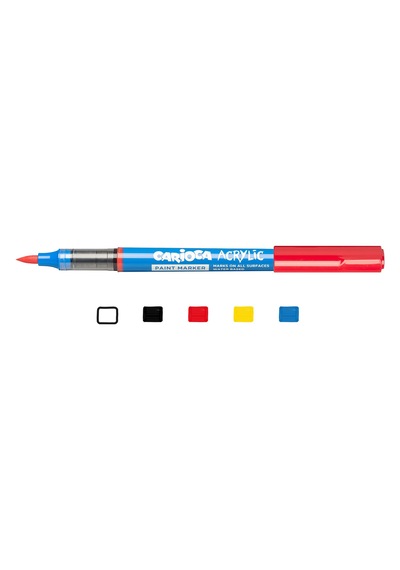 Carioca Akrilik Paint Marker Su Bazli Fırça Uçlu 5'li 124-Pembe