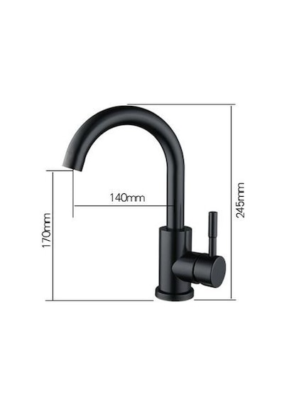 Sardıcı Lavabo Musluğu Çift Su Girişli Batarya Siyah