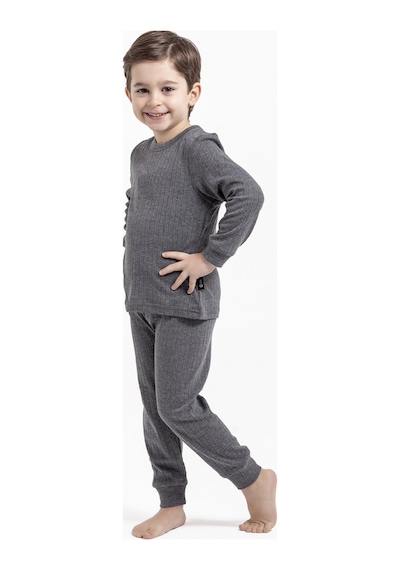 Oıl Company Unisex Esnek Örme Nefes Alabilir Kumaş Çocuk Termal İçlik Set Alt Üst Takım Antrasit-01 Oıl Company Unisex Esnek Örme Nefes Alabilir Kumaş Çocuk Termal İçlik Set Alt Üst Takım Antrasit-01