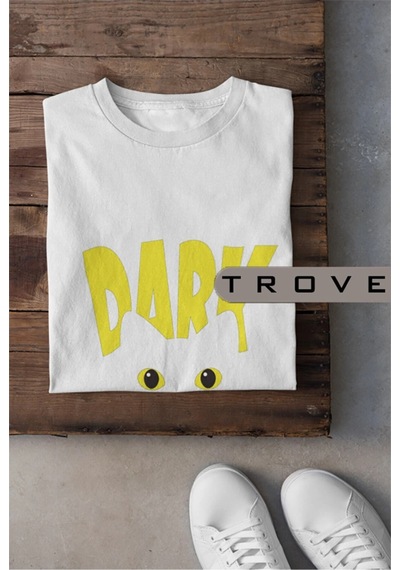 Tarzsokak Unısex Kadın Erkek Dark %100 Pamuk Baskılı Siyah Beyaz T-shirt
