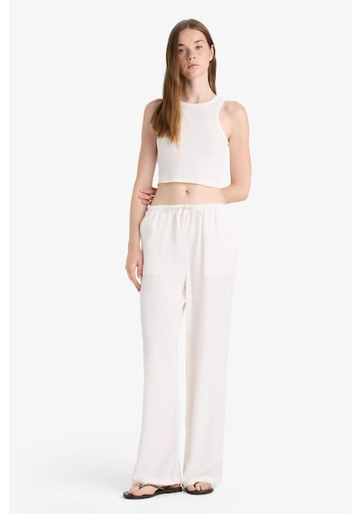 Defacto Wide Leg Cepli Yüksek Bel Standart Boy Keten Karışımlı Pantolon F5024ax25auwt32 Beyaz Defacto Wide Leg Cepli Yüksek Bel Standart Boy Keten Karışımlı Pantolon F5024ax25auwt32 Beyaz